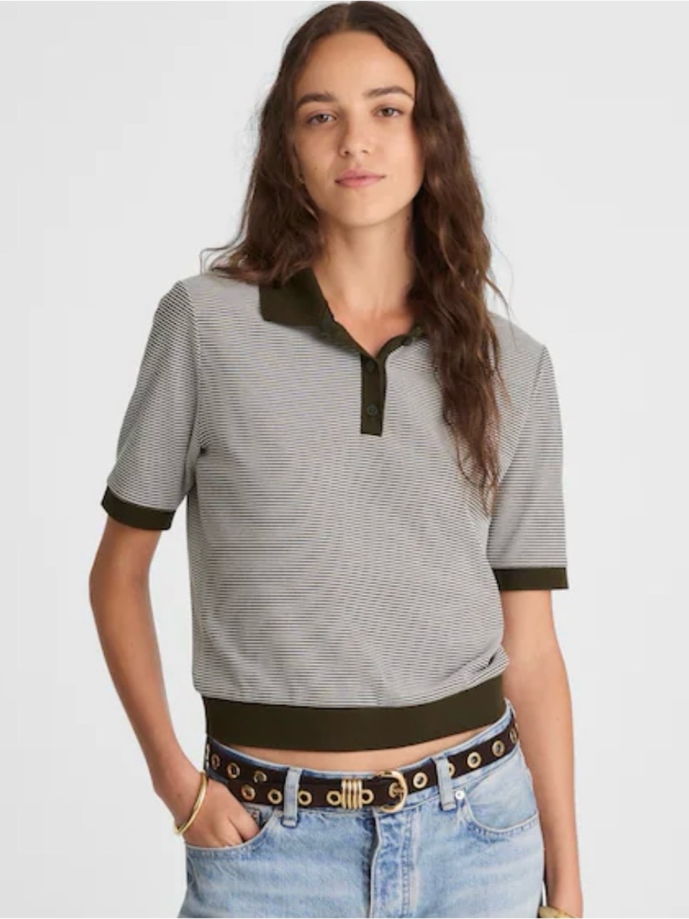 Madewell Striped Shruken Polo